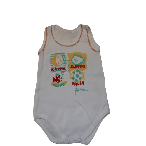 Body Canotta in Cotone Leggero Bianco neonato