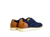 XTI Scarpe stringate uomo in tessuto navy con particolari cuoio