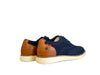 XTI Scarpe stringate uomo in tessuto navy con particolari cuoio