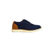 XTI Scarpe stringate uomo in tessuto navy con particolari cuoio