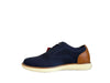 XTI Scarpe stringate uomo in tessuto navy con particolari cuoio