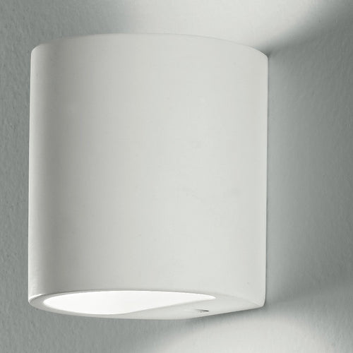Applique Gesso Cilindrica Doppio Raggio di Luce Lampada Verniciabile G9