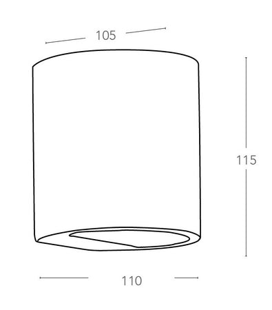 Applique Gesso Cilindrica Doppio Raggio di Luce Lampada Verniciabile G9