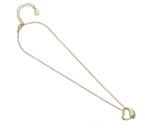 Boccadamo - Collana con cuore piccolo e cristallo color amazzonite