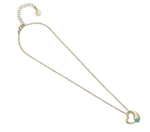 Boccadamo - Collana con cuore piccolo e cristallo color amazzonite