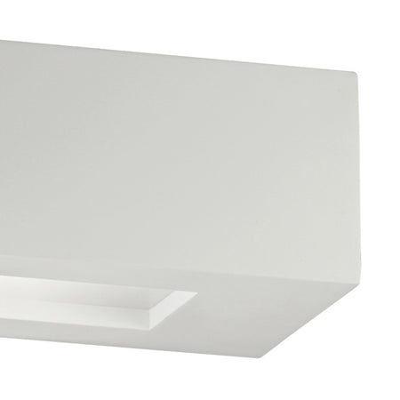 Applique Doppia Diffusione di Luce Rettangolare Gesso Verniciabile E14