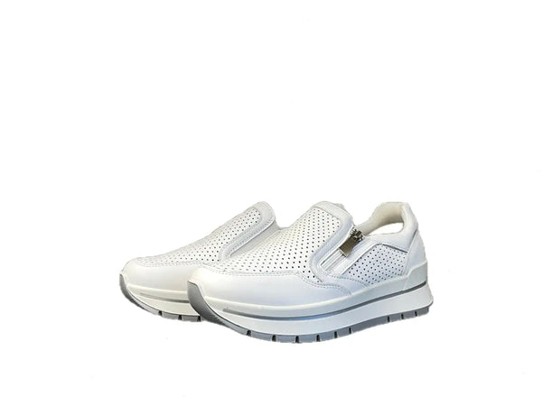 IGI &amp; CO.. Sneakers donna in pelle forata soft bianca