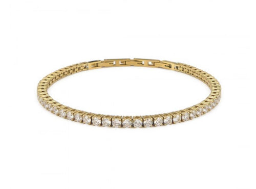 Boccadamo - Bracciale tennis color oro con zirconi bianchi medi