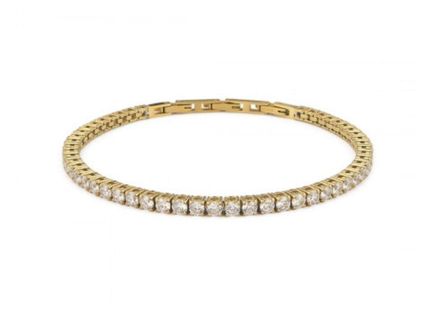 Boccadamo - Bracciale tennis color oro con zirconi bianchi medi