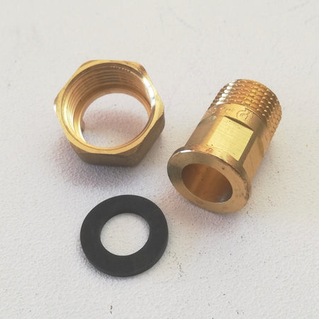 Raccordo codolo 1" x 1"+1/4" con calotta per contatore - guarnizione inclusa