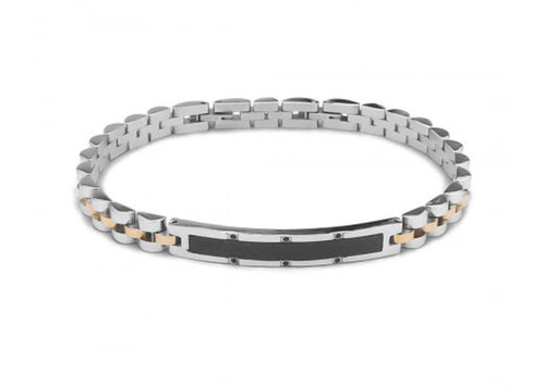 Boccadamo - Bracciale modulare con Pvd rosa e zirconi neri