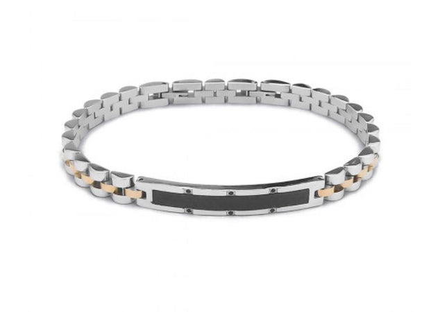 Boccadamo - Bracciale modulare con Pvd rosa e zirconi neri