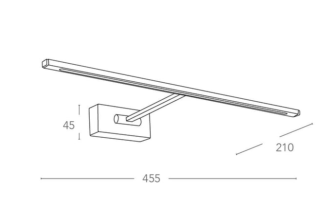 Applique dalla forma sottile con luce led 4 watt 3500 kelvin