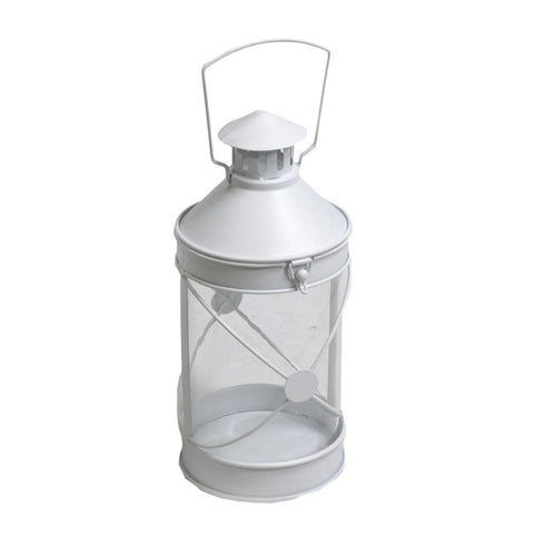 Lanterna in metallo ad incrocio appendibile da esterno e giardino h 27 cm