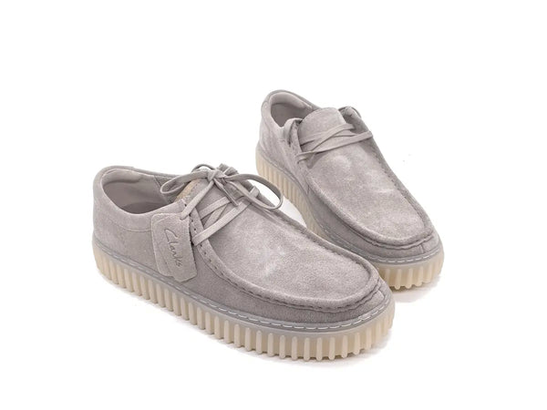 CLARKS TORHILL LO Stringata uomo in camoscio grigio