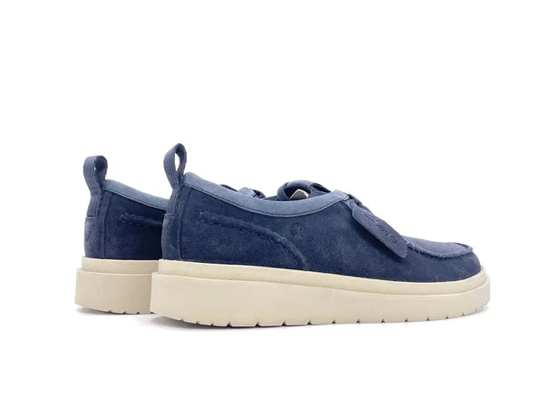 CLARKS POLDEN MOC scarpe uomo in pelle nubuck blu