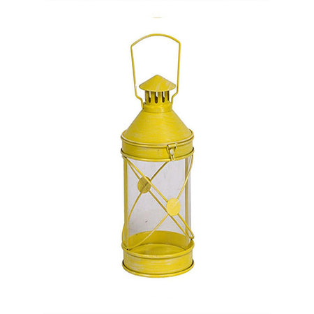 Lanterna in metallo ad incrocio appendibile da esterno e giardino h 27 cm