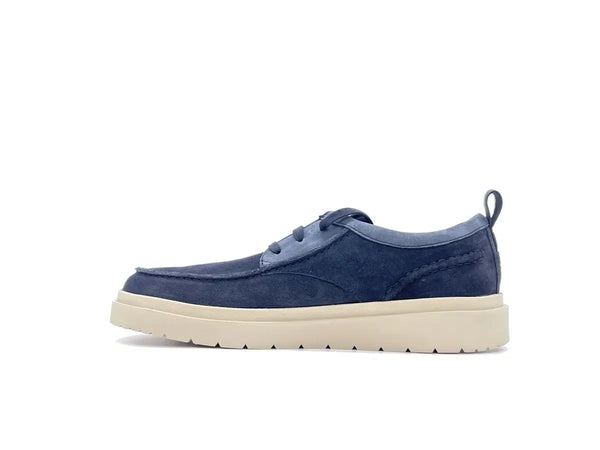 CLARKS POLDEN MOC scarpe uomo in pelle nabuk blu