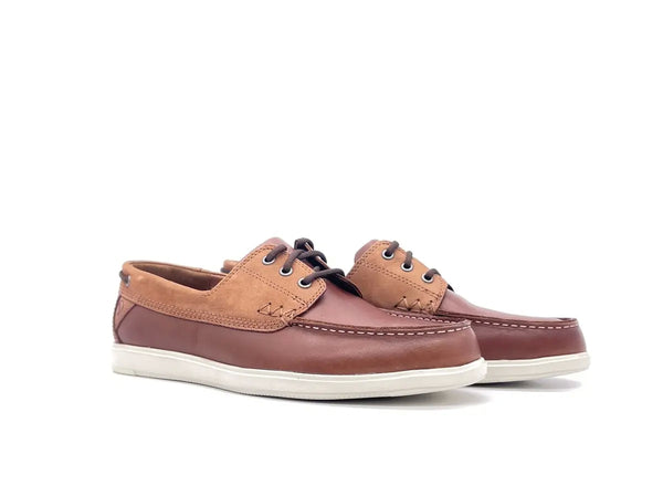 CLARKS Mocassino uomo Bratton Boat pelle dark tan