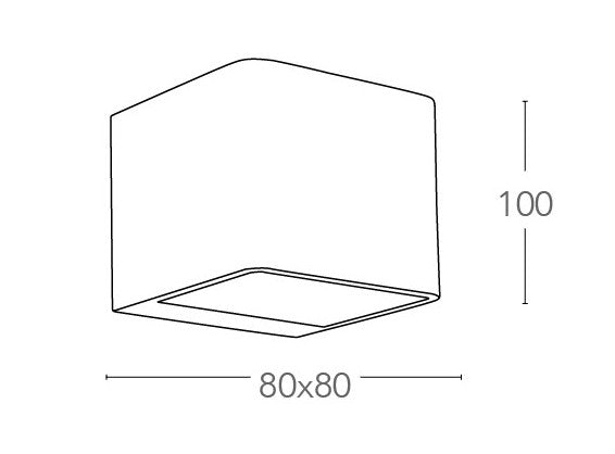 Applique bianca dalla forma cubica con luce led 6 watt 3500 kelvin