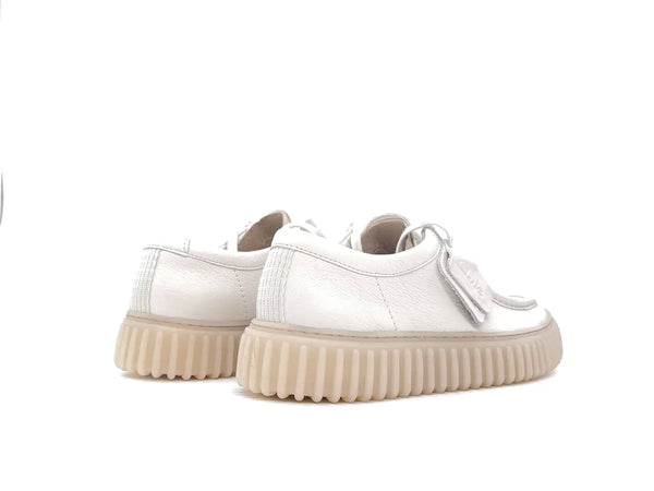 CLARKS TORHILL LO Stringata uomo in pelle bianca