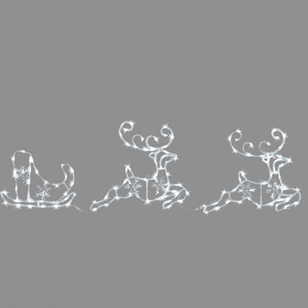 Figura luminosa 2 renne con slitta led decorazione natalizia per esterno