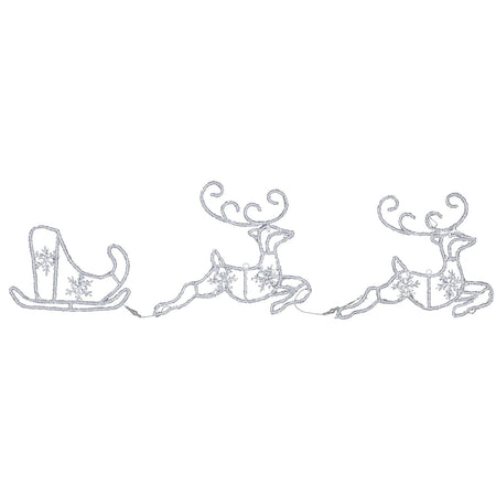Figura luminosa 2 renne con slitta led decorazione natalizia per esterno