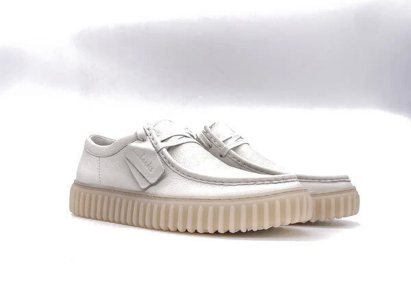 CLARKS TORHILL LO Stringata uomo in pelle bianca