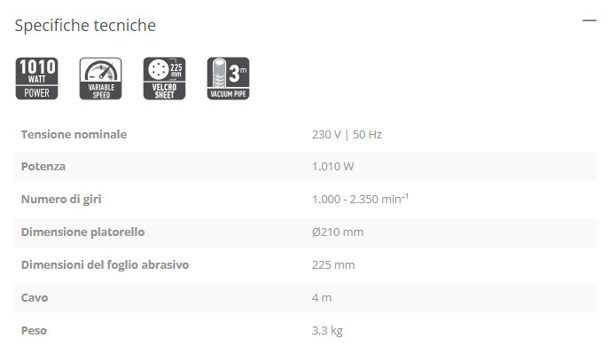 FF-Group DS 1010 PLUS levigatrice per muri da 1010W per uso semi professionale
