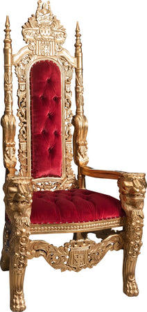 Biscottini Trono in legno massello di mogano 88x70x180 cm larghezza profondità altezza