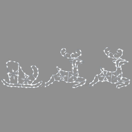 Figura luminosa 2 renne con slitta led decorazione natalizia per esterno