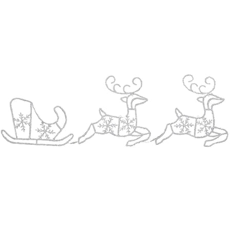 Figura luminosa 2 renne con slitta led decorazione natalizia per esterno