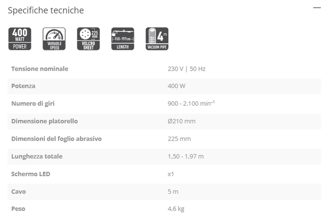FF-Group DSL 400-BL PRO levigatrice per muri giraffa da 400W per uso professionale
