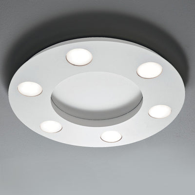 Plafoniera moderna Illuminando UFO PL6 GX53 LED lampada soffitto metallo bianco sabbia tonda