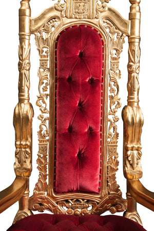 Biscottini Trono in legno massello di mogano 88x70x180 cm larghezza profondità altezza