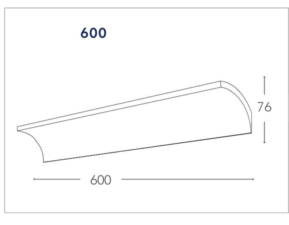 Applique a led barra curva bianco matto in alluminio da 4000K e 15W illuminazione 120 design moderno
