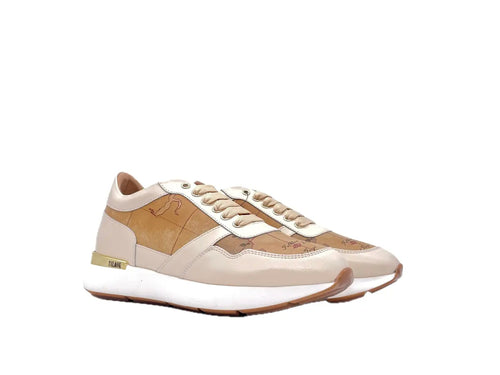 ALVIERO MARTINI 1 Classe Sneakers donna beige Geo e gold
