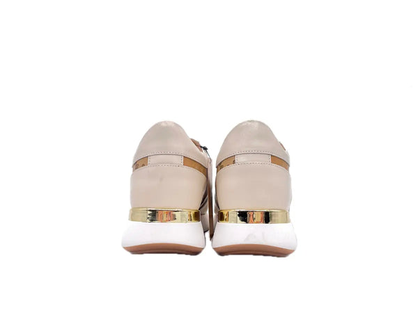 ALVIERO MARTINI 1 Classe Sneakers donna beige Geo e gold