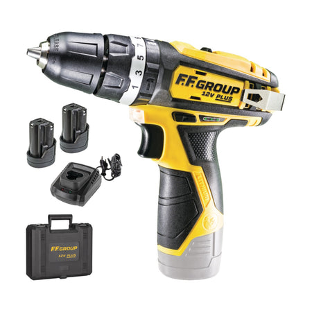 FF-Group CHD 12V PLUS trapano avvitatore con percussione con 2 batterie uso semi professionale