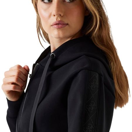 Guess felpa nera in scuba NEW HOODED W5YQ05 KBYE2 JBLK