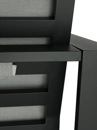 Salotto "Guadalupa" 3 poltrone con cuscini per esterno e giardino, in alluminio