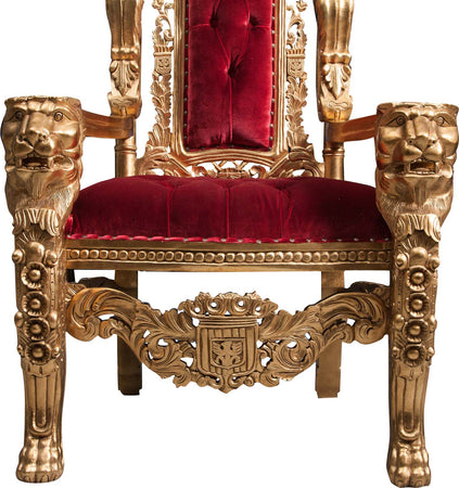 Biscottini Trono in legno massello di mogano 88x70x180 cm larghezza profondità altezza