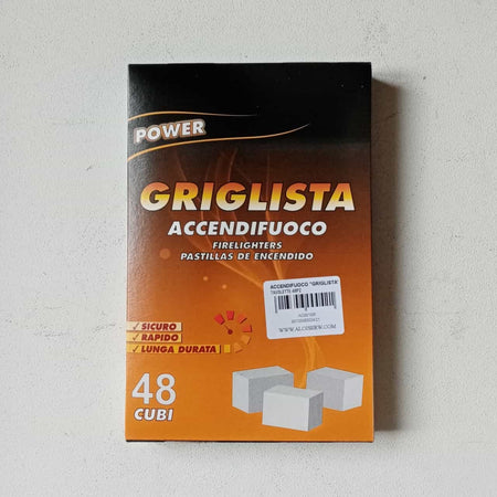 Accendifuoco GRIGLISTA per caminetti barbecue stufe fuochi per legna carbone - 48 cubetti