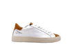 NEVVER CALI Sneaker uomo in pelle bianca e nubuk cuoio