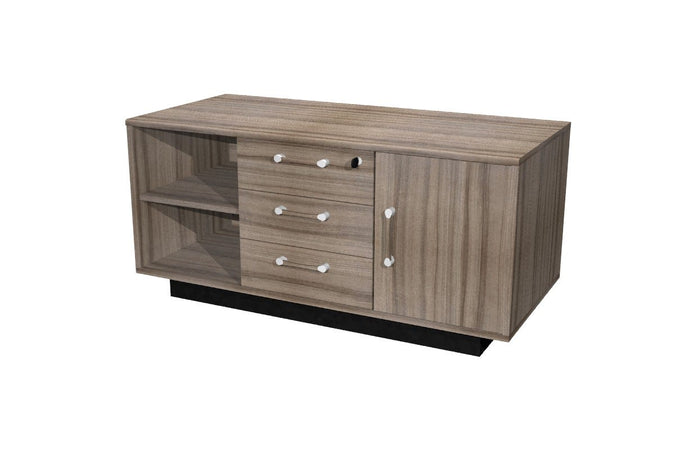 Mobile di servizio da ufficio con cassetti e ripiani cm. 120X55X56,6h