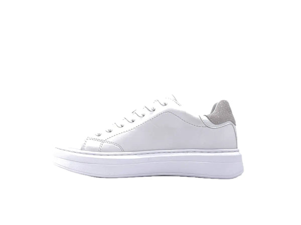SUN68 GRACE LEATHER Sneakers donna in pelle bianca con dettaglio beige