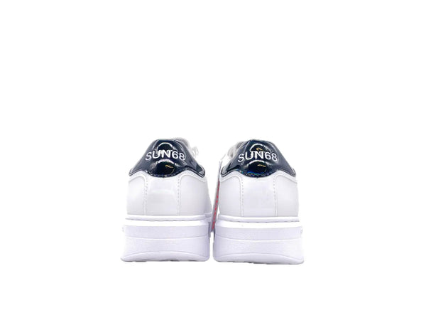 SUN68 GRACE LEATHER Sneaker donna in pelle bianca con dettaglio nero