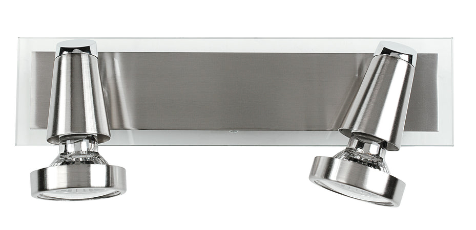 Applique a due luci dalla linea originale cromata 42 watt 2800 kelvin GU10