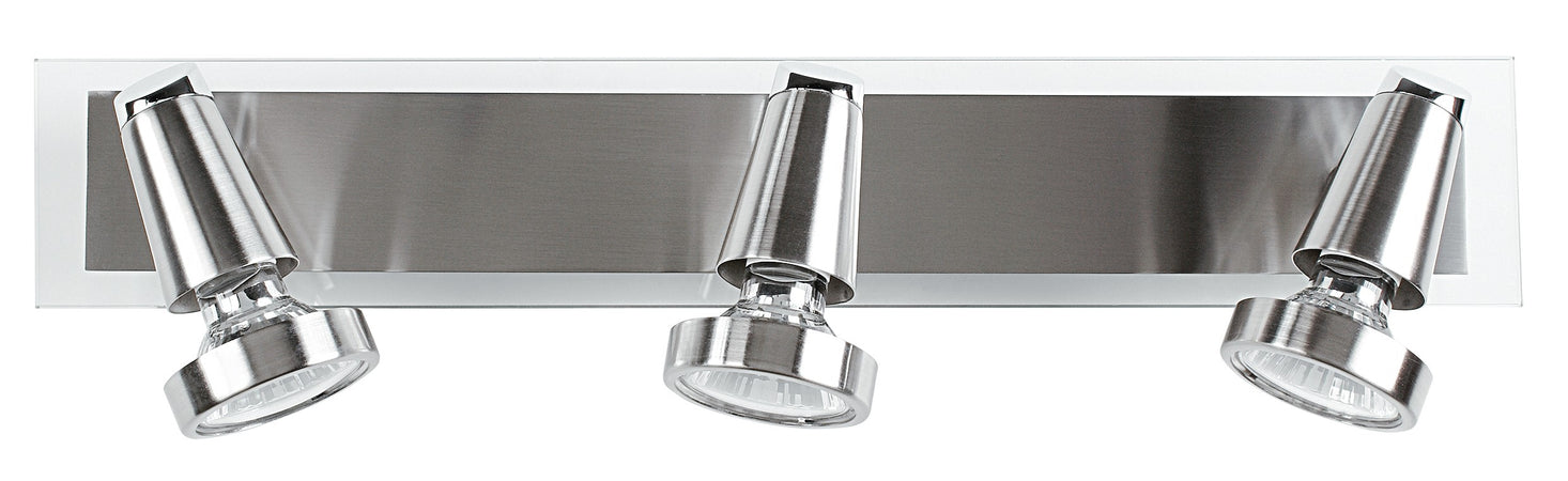 Applique cromata con cornice nickel elegante a tre luci 42 watt 2800 kelvin GU10