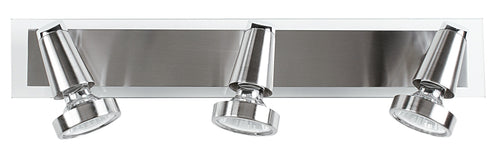 Applique cromata con cornice nickel elegante a tre luci 42 watt 2800 kelvin GU10
